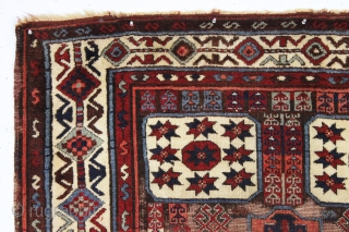 antique east anatolian kurdish long rug. Good older example of a classic type. In fair condition with much good thick pile combined with an almost completely corroded ground. All natural colors. Edges  ...