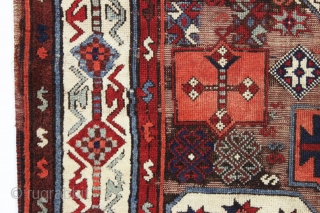 antique east anatolian kurdish long rug. Good older example of a classic type. In fair condition with much good thick pile combined with an almost completely corroded ground. All natural colors. Edges  ...