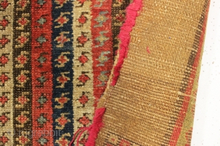 antique serab rug with an unusual cane design field and nice smaller size. "as found", very very dirty with decent pile but rough ends and priced accordingly. Horrible modern selvage wrapping but  ...