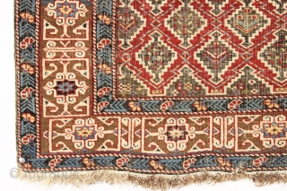 antique caucasian rug. Excellent older example of this group. All natural colors and even low pile. Soft blanket like handle. Well oxidized browns add to the overall beauty. Recent good wash. I  ...