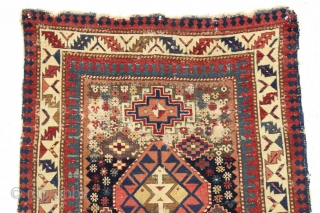 Antique caucasian akstafa rug. Very high quality wool and crisp overall drawing. Unusually delicate rendition of this border type. First rate natural colors and a dazzling array of interesting small elements. Heavy  ...