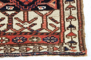 interesting antique little bagface with a charming and quirky design. Good condition with coarse weave, healthy pile and no repairs. All good colors. All wool. Reasonably clean. Possibly kurdish or Luri origin.  ...