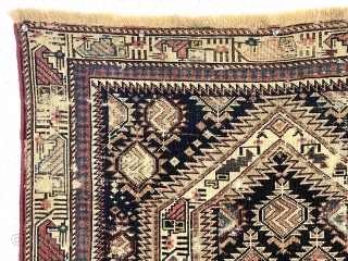 Antique Caucasian marasali prayer rug. Thin with low pile, scattered wear, and a small old crude repair or two. Not the Straka rug but very eye catching on the wall (and affordable).  ...