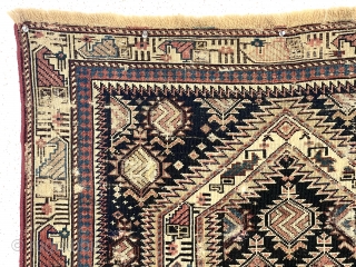 Antique Caucasian marasali prayer rug. Thin with low pile, scattered wear, and a small old crude repair or two. Not the Straka rug but very eye catching on the wall (and affordable).  ...