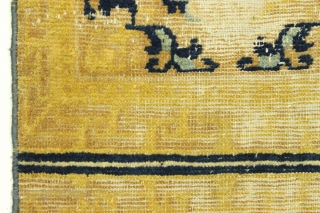 Early Chinese fragment fragment. Yellow, yellow, yellow. Thin, thin, thin. High degree of floppiness. 1'9" x 3'4"                