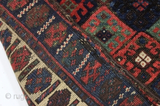 antique large jaf kurd bagface with good pile and all natural colors featuring nice old greens. Recent wash. A good example of an iconic weaving, a little rough around the edges and  ...