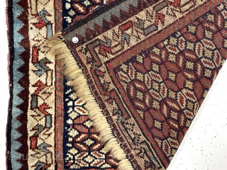 Antique south Persian bagface, probably qashqai with lovely soft old colors and an attractive uncommon design. I’ve had this design in a rug but not in a bag before. Fine weave and  ...