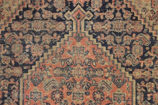 antique senneh rug. Elegant classic. Just picked locally. "as found", very dirty with low pile and some minor wear as shown. No rot, folds easily. Not in the best condition but still  ...