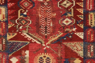 antique anatolian melas rug. Astonishingly complex design with sublime natural colors. Clean with a soft supple handle. Mostly good pile, few small spots of wear as shown. I see no major repairs  ...