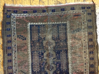 Back room storage clean out. Old Baluch rug. Dirty and very worn. About 3' x 4'6"                 