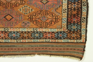 Antique baluch rug. Turkish knotted. Nice large scale design. Fair condition. Very very dirty but looks to have all good colors, should wash up nicely. Late 19th c. weaving 3' 3" x  ...