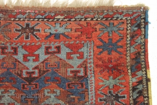 antique east anatolian rug. Interesting design. Not great condition. Priced accordingly. 19th c. 3'11" x 6'7"                 