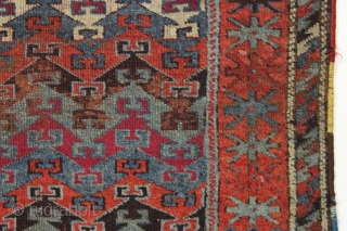 antique east anatolian rug. Interesting design. Not great condition. Priced accordingly. 19th c. 3'11" x 6'7"                 