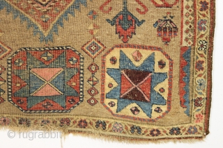 Unusual antique Kurd Bidjar rug. A rug that speaks for itself. I can only add that it is not for those concerned with condition. "as found" other than a wash. 19th c.  ...