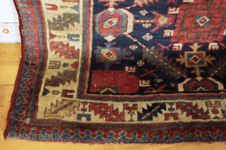 Early NW Persian kurdish rug. Interesting and fresh example of an iconic design. "as found", with areas of wear, scattered old small crude repairs. Some lustrous pile some low pile and oxidation.  ...