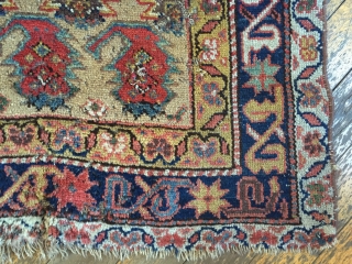 Antique northwest Persian rug. As found, wear, holes, patch. All good natural colors. Storage clean out and priced accordingly. Good age, ca. 1880. 3'8" x 8'8"       