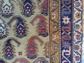 Antique northwest Persian rug. As found, wear, holes, patch. All good natural colors. Storage clean out and priced accordingly. Good age, ca. 1880. 3'8" x 8'8"       