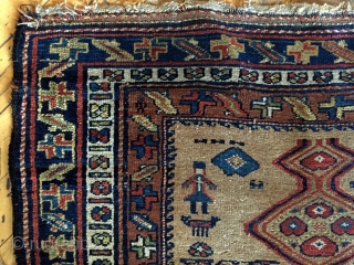 Antique kurdish long rug in good condition with charming little people and animals. Beautiful camel ground and all natural colors. Good thick overall pile and nice tight weave. I don't see any  ...