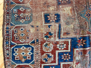 Out of a different cedar chest. Early west Anatolian rug. Noble remnant. Ca. 1800  5’5”x 6’8”                