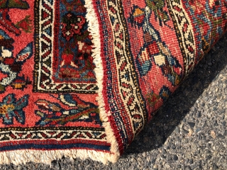 Lovely little Bidjar rug with excellent color and tight high pile. Usual thick bidjar construction. Overall very good condition with original selvages and secured ends. High quality little rug. Reasonably clean. Early  ...