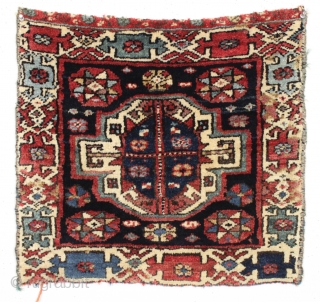 Antique persian fluff ball of a bagface. Big knots and high pile. all good colors. Recent wash. Looks like some odd abrash but I don't think there are any repairs. Edges all  ...