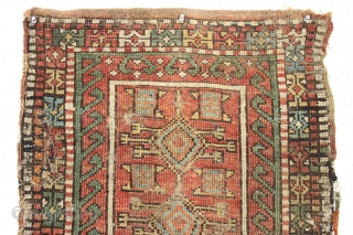 Antique turkish yastik. Interesting design. Abused condition, picked off a New England floor. Feels old. Good colors. 23" x 38"             