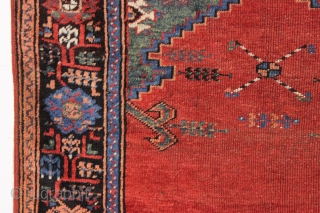 antique small turkish karaman prayer rug. Lovely old rug with all good natural colors including pretty greens and a fine old purple. Mostly good pile. Clean with a small bit of well  ...