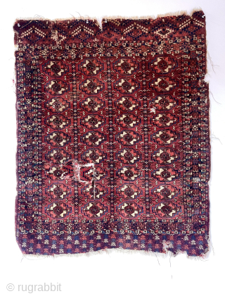 Out of the cedar chests. The only Tekke small carpet or “marriage “ rug I thought worthy of keeping. Lovely old colors, interesting skirt panels, great weave and lustrous wool. Structurally ok  ...