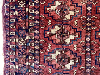 Out of the cedar chests. The only Tekke small carpet or “marriage “ rug I thought worthy of keeping. Lovely old colors, interesting skirt panels, great weave and lustrous wool. Structurally ok  ...