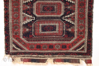 antique baluch rug. High quality example of the type. All natural colors. "As found", with heavily oxidized browns. No repairs. Could use a good wash. 19th c. 3'8" x 6'8"   