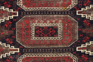 antique baluch rug. High quality example of the type. All natural colors. "As found", with heavily oxidized browns. No repairs. Could use a good wash. 19th c. 3'8" x 6'8"   