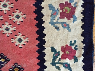 Antique Balkan or sarkoy Kilim. Pretty good condition, maybe use a wash. As found out of a New England barn. Last few storage clean out pieces. Not my area but looks early  ...