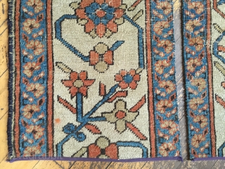 Two border fragments from a large old northwest Persian carpet. Storage clean out priced. Ca. 1900? Each about 18" x 4'            