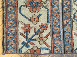 Two border fragments from a large old northwest Persian carpet. Storage clean out priced. Ca. 1900? Each about 18" x 4'            