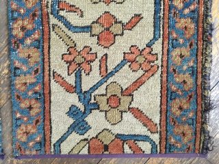 Two border fragments from a large old northwest Persian carpet. Storage clean out priced. Ca. 1900? Each about 18" x 4'            