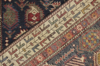 Antique early east caucasian rug. Interesting marasali type radiating boteh in a non prayer rug format. The large variety of boteh I see as a sign of good age and the unusual  ...