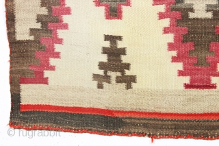 antique navajo rug. Nice little rug with bold design and overall good condition for a genuine example. I see no repairs and no color run. Soft pliable handle. Reasonably clean. Probably early  ...