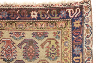 Antique northwest persian long rug. Nice border. "as found", with great natural colors. High quality. Very diry. Single wefted. Good age, ca. 1875 or earlier. 3'8" x 8'9"     