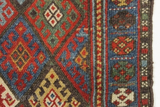 Antique jaf kurd bagface. A rainbow of natural colors. Pretty good even low pile allover. "as found", a bit dirty with no field repairs. Cheerful little ca. 1880 weaving. 25" x 26" 