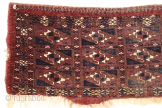 wonderful tekke mafrash. cotton whites. 19th c. size 11" x 27"                      