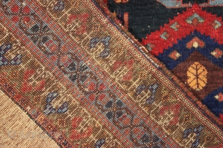 antique afshar rug. Great small square size and iconic design with an unusual light colored ground. All natural colors. Wool pile and wool foundation. As found, no repairs. The light colored wool  ...