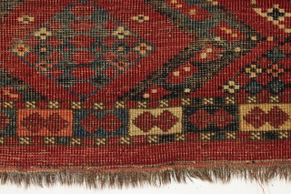 Early turkoman ersari trapping or jollar. ca. 1850. As found. 19" x 57"                    