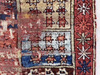 Out of the cedar chests. Small early East Anatolian rug. Strong graphics. Rich color. Not perfect condition but not something you see often. Must like stars. Mid 19th century. 37” x 56” 
