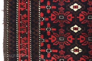 Antique baluch bagface. Perfect condition with full thick pile and tight weave. All rich natural colors and lustrous wool. Small flat weave repair on closure tab as shown. I considered ca. 1800  ...