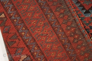 antique kurdish rug with an unusual design. "as found" 19th c. 4'4" x 7'6"                   