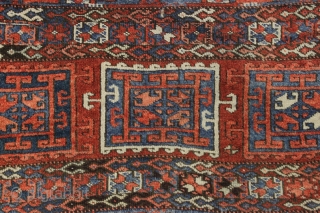 antique east anatolian divan cover. "as found", no repairs. 3rd qtr. 19th c.  3'6" x 7'7"                