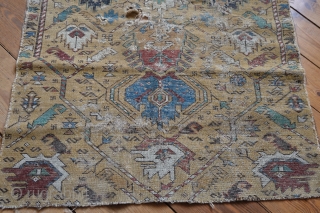 Caucasian Kuba Prayer rug Fragment, before 1800,  75x120 cm. In 1989 the merchant and collector Engelhardt exhibited his private collection in Moscow. His top-piece was a Kuba rug, estimated 1850. (  ...