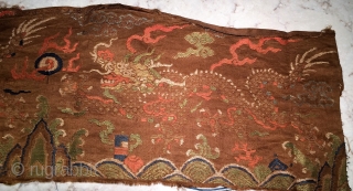 Ming Period Banner fragment 27" x 8"  Collected in Tibet 2000                     