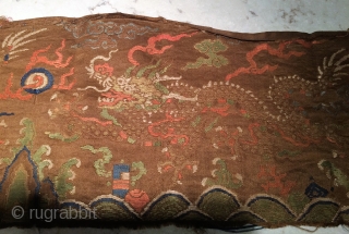 Ming Period Banner fragment 27" x 8"  Collected in Tibet 2000                     