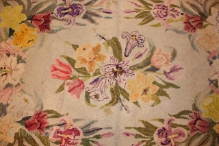American Hooked Rug  size 4'-8 x 3'-3''                         